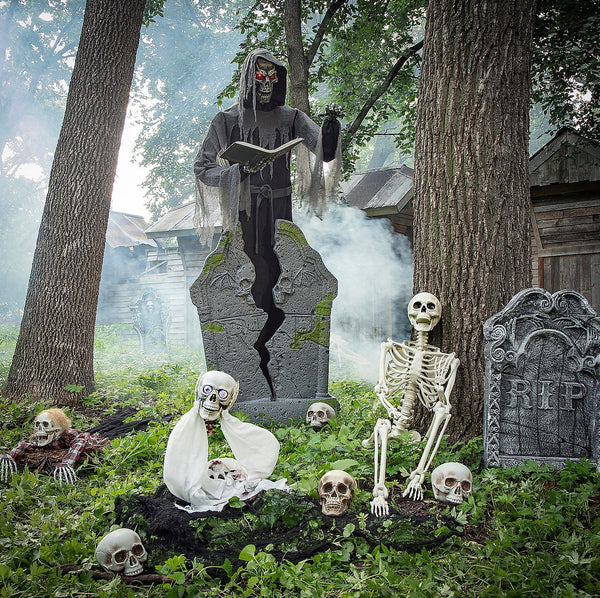 7 ft. Soul Stealer Reaper with Gravestone Animated Prop