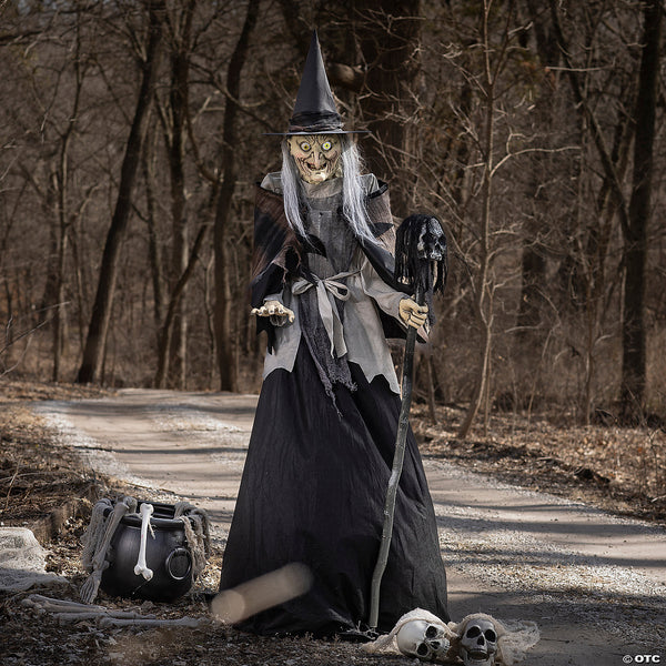 6Ft Animated Lunging Haggard Witch Prop