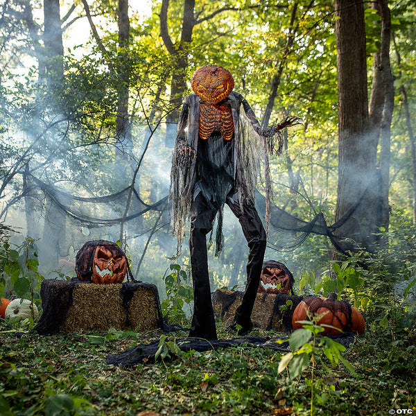 Scorched Scarecrow With Fog 7ft Animated Prop Halloween Decoration