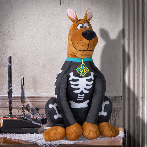 Halloween Greeter Scooby Doo in Skeleton Costume, Plush Decor