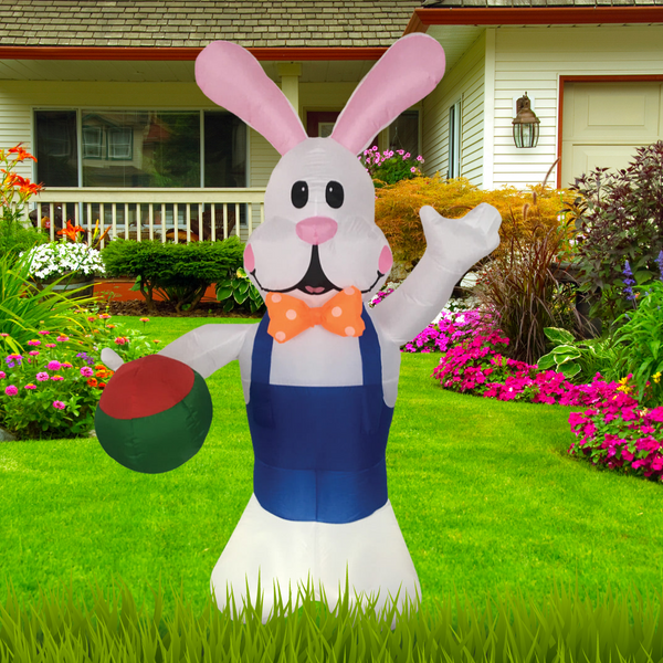 Easter Inflatable Bunny With Egg 7ft LED Airblown Yard Decor