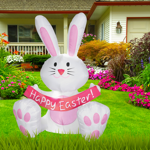 Happy Easter Bunny Airblown 4' Inflatable Yard Decoration
