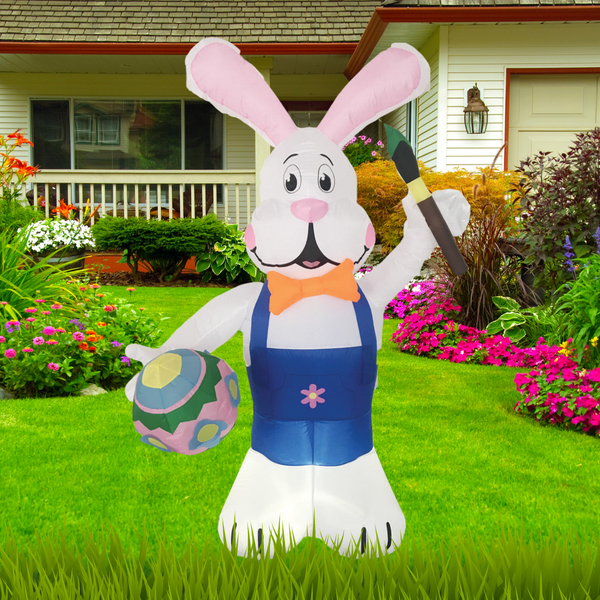Easter Inflatable Bunny 7ft With Brush & Egg Airblown Decor
