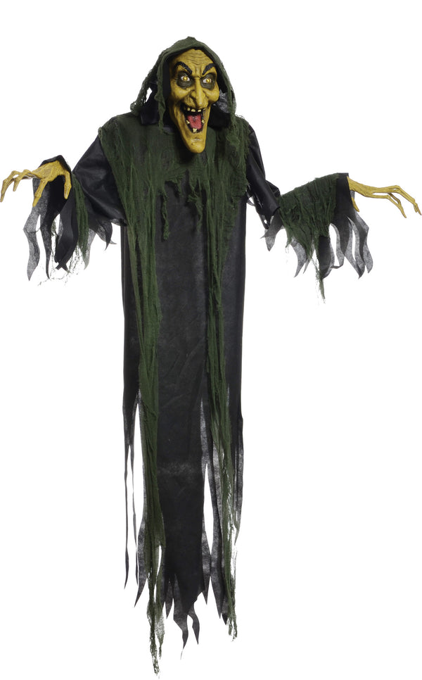 Hanging Witch Animated Prop Decoration 72"