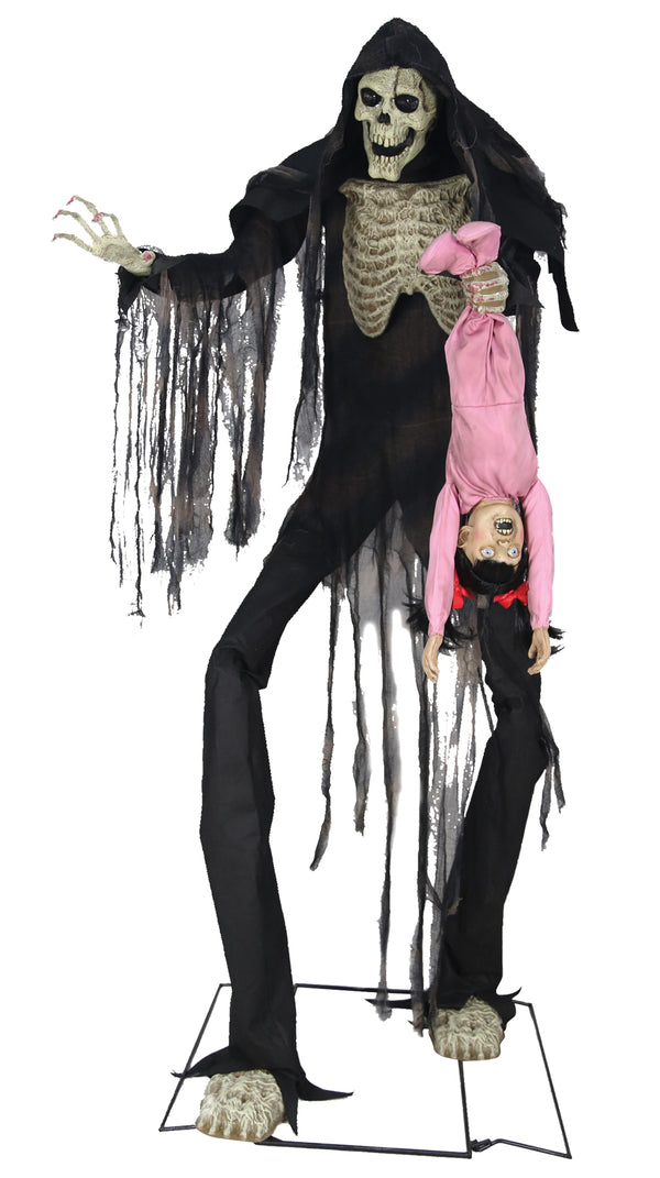 Towering Boogey Man With Kid Animated 7 Feet Tall Prop