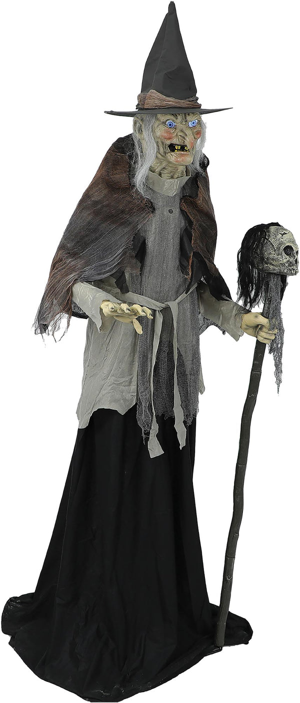 Life Size Lunging Witch With Digit Eyes Animated