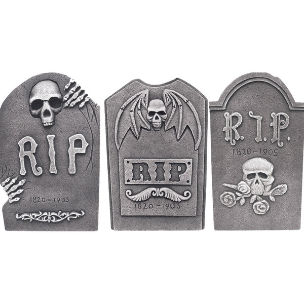 Gravestone Rip With Skull Rose