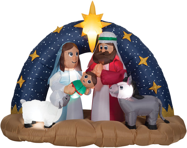 Airblown Snowy Night Nativity Inflatable