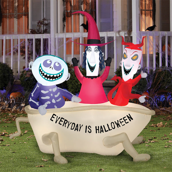 Nightmare Before Christmas Lock, Shock And Barrel 5ft Airblown Yard Decoration