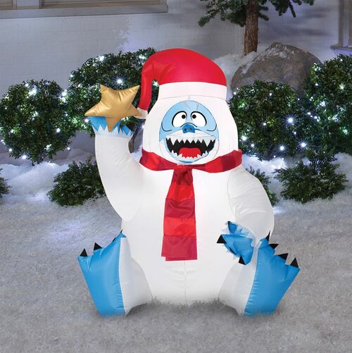 Sitting Bumble Holding a Star 3.5ft Airblown Christmas Yard Decoration