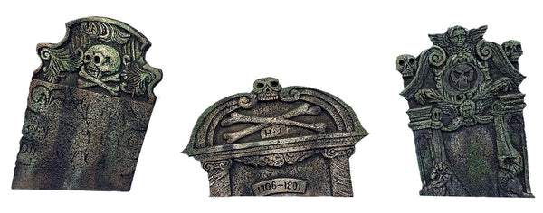 Sunken Look 18th Century 3 Gravestone Set Decorations