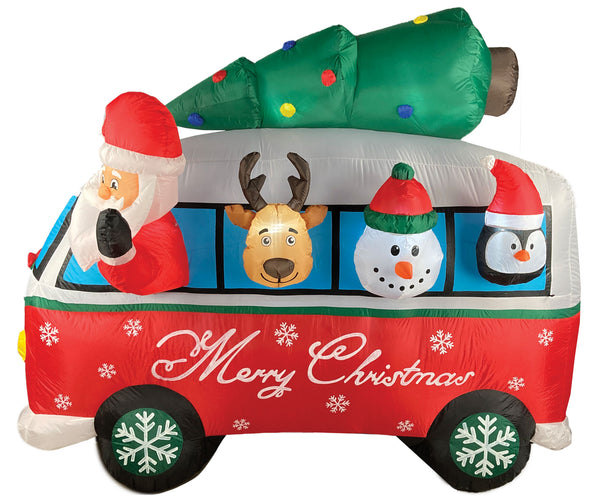 Santa Vintage Van 7 Ft Airblown Inflatable