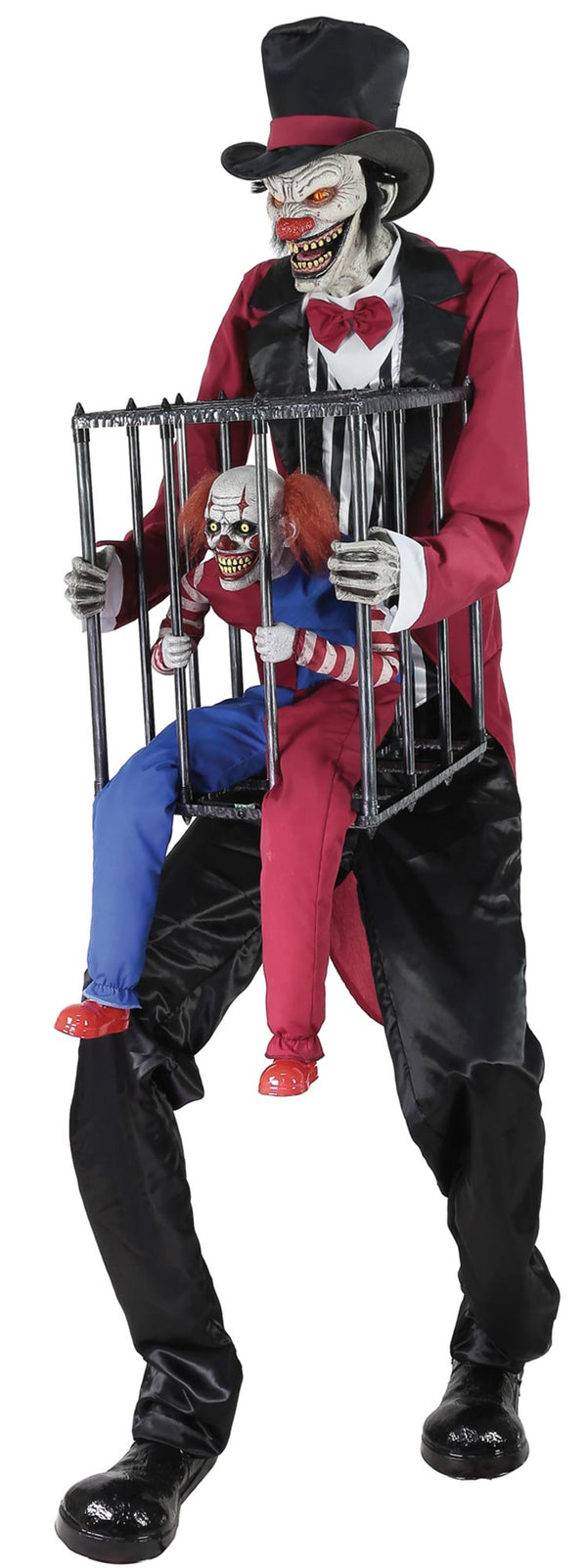 Rotten Ringmaster with Clown Animated Prop 7 Ft Tall