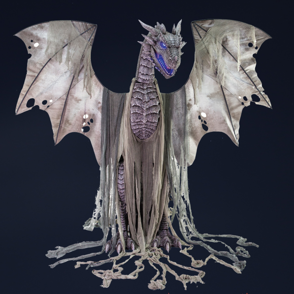 7ft Winter Dragon Animated Prop Decoration